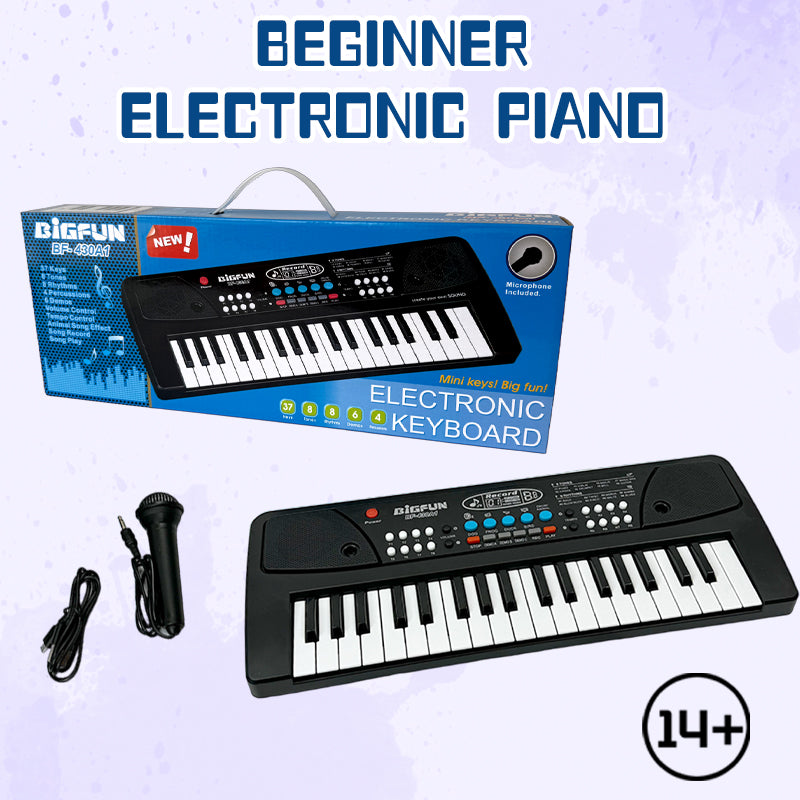37-Key Portable Music Keyboard with Microphone – Interactive Piano Toy for Beginners & Teens 14+ – Practice, Record & Playback Functions – Ideal Learning Gift