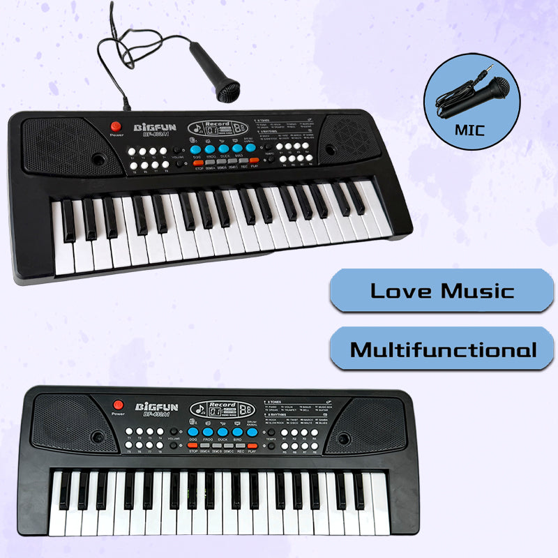 37-Key Portable Music Keyboard with Microphone – Interactive Piano Toy for Beginners & Teens 14+ – Practice, Record & Playback Functions – Ideal Learning Gift