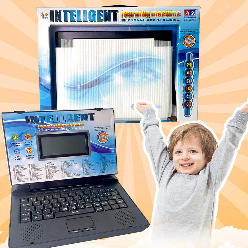 Kids' Educational Laptop Toy (Ages 3+) – 60+ Learning Games for ABCs, Math, Music, Logic, Typing, Drawing & More – Bilingual Pretend Computer with Screen & Keyboard – STEM Gift for Boys & Girls