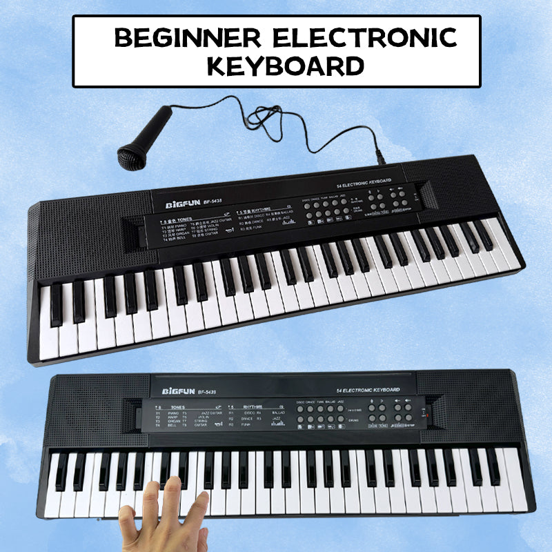 54‑Key Portable Keyboard with Microphone – Record & Playback, Multiple Tones & Rhythms, Adjustable Volume & Tempo – Educational Music Instrument for Beginners & Enthusiasts
