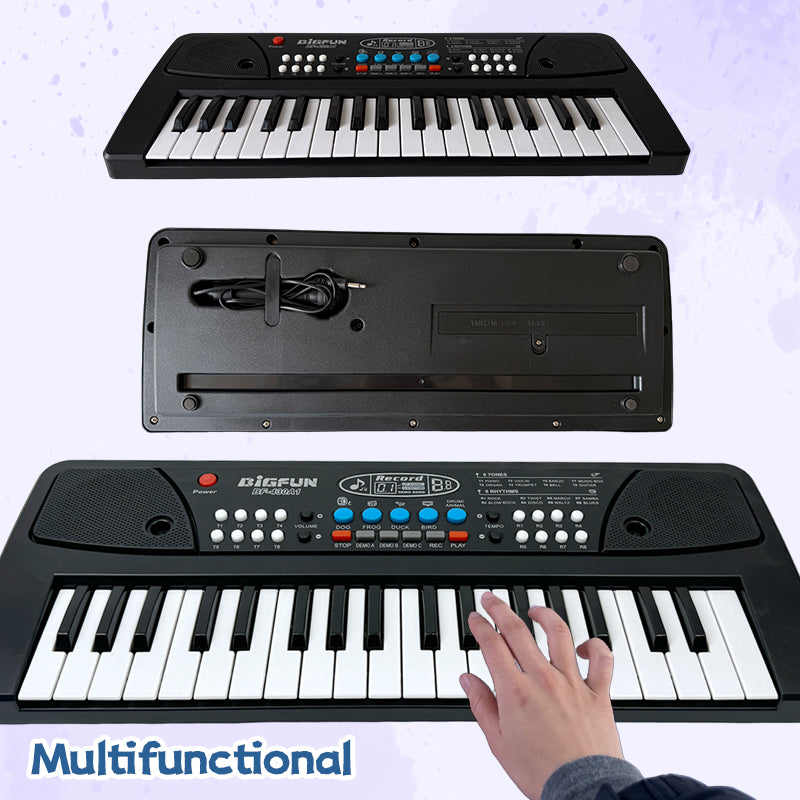 37-Key Portable Music Keyboard with Microphone – Interactive Piano Toy for Beginners & Teens 14+ – Practice, Record & Playback Functions – Ideal Learning Gift