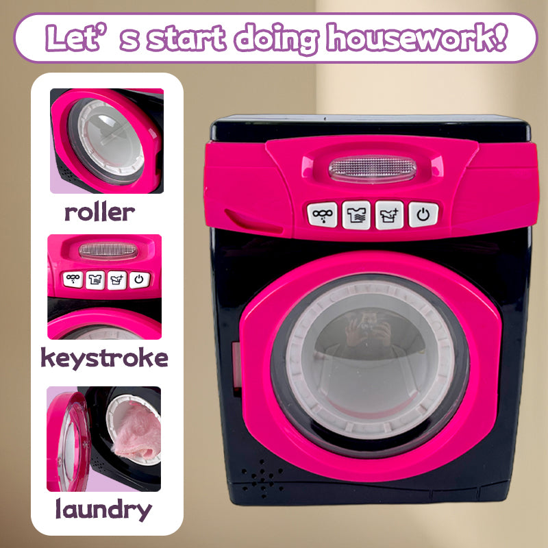 Pretend Play Washing Machine Toy Set – Includes Laundry Basket, Detergent, Iron, Hanger, Fabric & More – Educational Role‑Play for Ages 3+