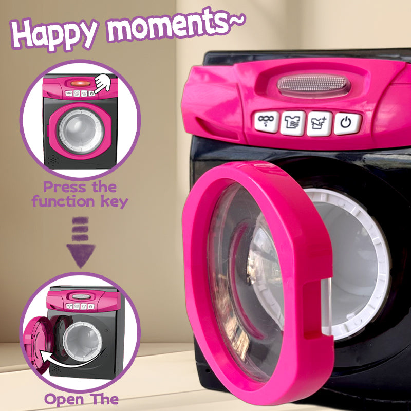 Pretend Play Washing Machine Toy Set – Includes Laundry Basket, Detergent, Iron, Hanger, Fabric & More – Educational Role‑Play for Ages 3+