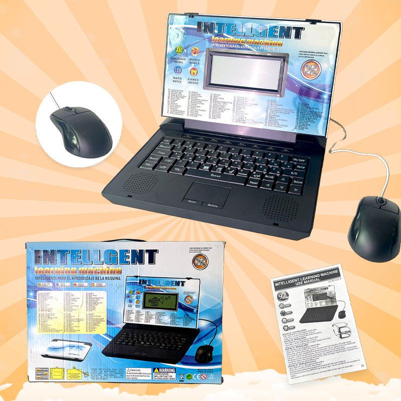 Kids' Educational Laptop Toy (Ages 3+) – 60+ Learning Games for ABCs, Math, Music, Logic, Typing, Drawing & More – Bilingual Pretend Computer with Screen & Keyboard – STEM Gift for Boys & Girls