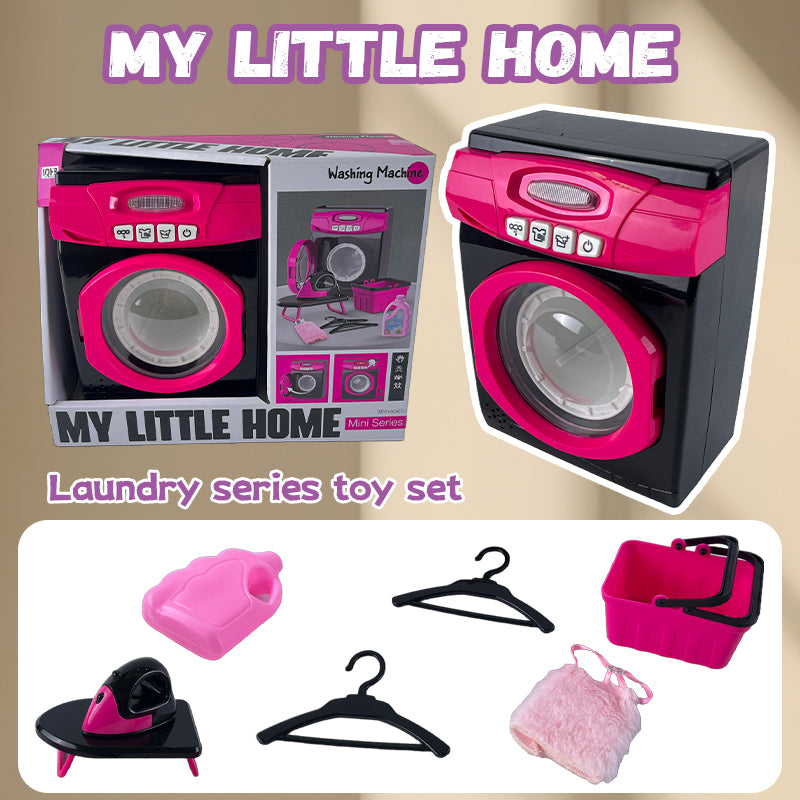 Pretend Play Washing Machine Toy Set – Includes Laundry Basket, Detergent, Iron, Hanger, Fabric & More – Educational Role‑Play for Ages 3+