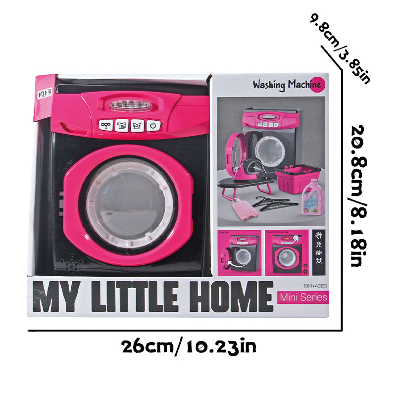 Pretend Play Washing Machine Toy Set – Includes Laundry Basket, Detergent, Iron, Hanger, Fabric & More – Educational Role‑Play for Ages 3+