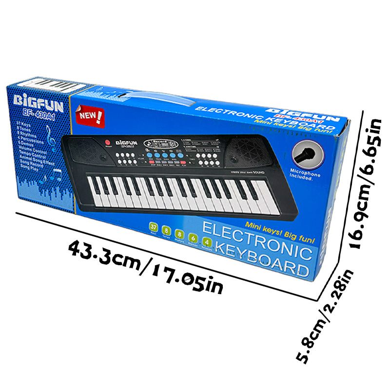 37-Key Portable Music Keyboard with Microphone – Interactive Piano Toy for Beginners & Teens 14+ – Practice, Record & Playback Functions – Ideal Learning Gift