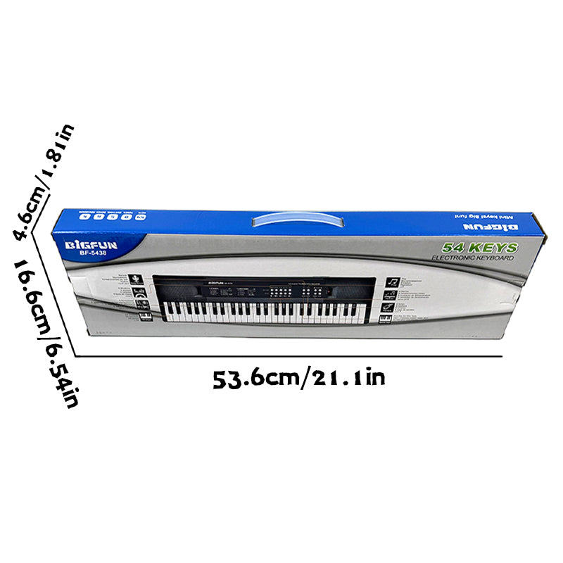 54‑Key Portable Keyboard with Microphone – Record & Playback, Multiple Tones & Rhythms, Adjustable Volume & Tempo – Educational Music Instrument for Beginners & Enthusiasts